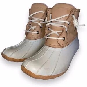Sperry Women's Saltwater Duck Boots - White and Tan